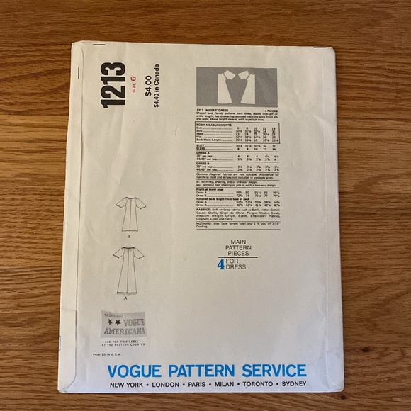 VTG ‘70s Vogue Carol Horn UNCUT Pattern - Picture 2 of 7